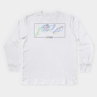 Stowe Trail Rating Map Kids Long Sleeve T-Shirt